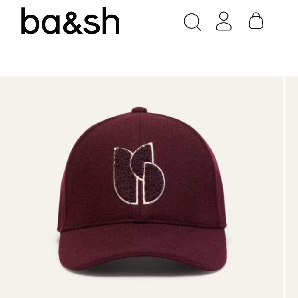 NEW Ba&sh Bash Hugo Patch Cap in Red